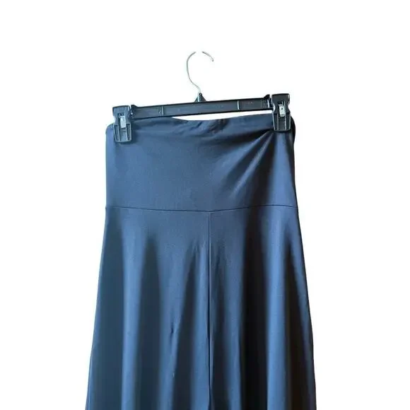 NWT SUSANA MONACO Black Strapless Tube Top Flare Wide Leg Pant Jumpsuit S